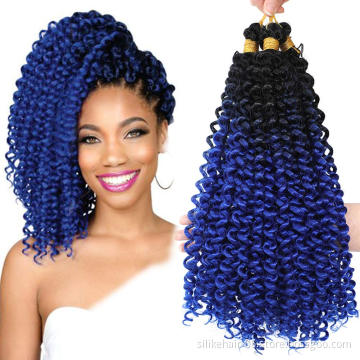 Kinky Curly  Synthetic Hair Extensions Water Wave Crochet Hair Braids 14 Inch Ombre Water Wave Crochet synthetic braiding hair